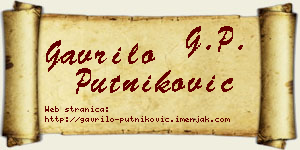 Gavrilo Putniković vizit kartica